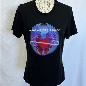 Journey black heart infinity wings t shirt medium cotton